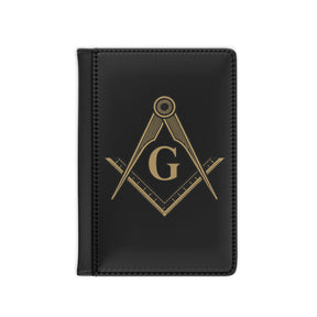 Master Mason Blue Lodge Passport Cover - S&C G PU Leather With Inner Compartments - Bricks Masons