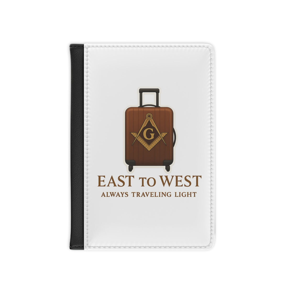 Master Mason Blue Lodge Passport Cover - White & Brown With Inner Compartments - Bricks Masons