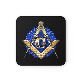 Master Mason Blue Lodge Coaster - Golden Square & Compass G