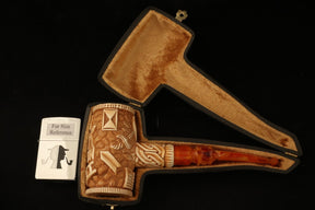 Master Mason Blue Lodge Meerschaum Pipe - Handcrafted Mason Gavel Shape - Bricks Masons
