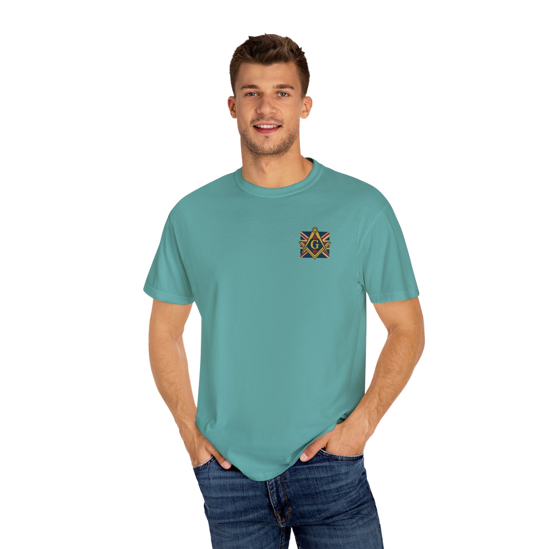 Master Mason Craft T-Shirt - United Kingdom Mason Garment-Dyed Tee - Bricks Masons