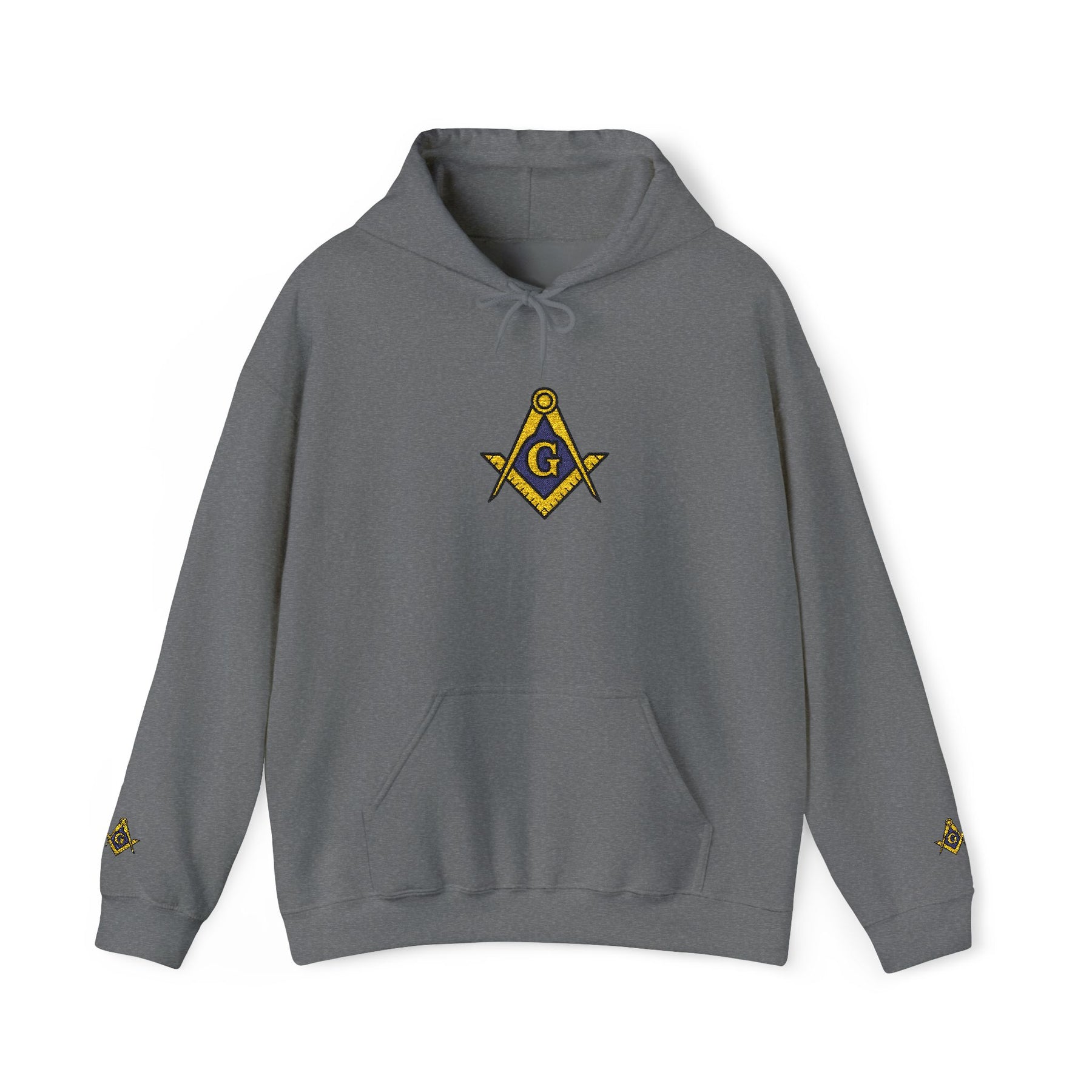 Master Mason Blue Lodge Hoodie - Soft Cotton Poly Blend Embroidered Detail - Bricks Masons