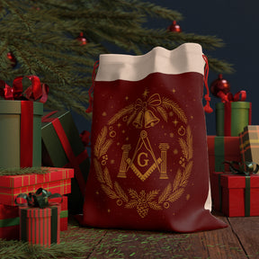 Master Mason Blue Lodge Gift Bag - Square & Compass G with Pillars Christmas Edition - Bricks Masons