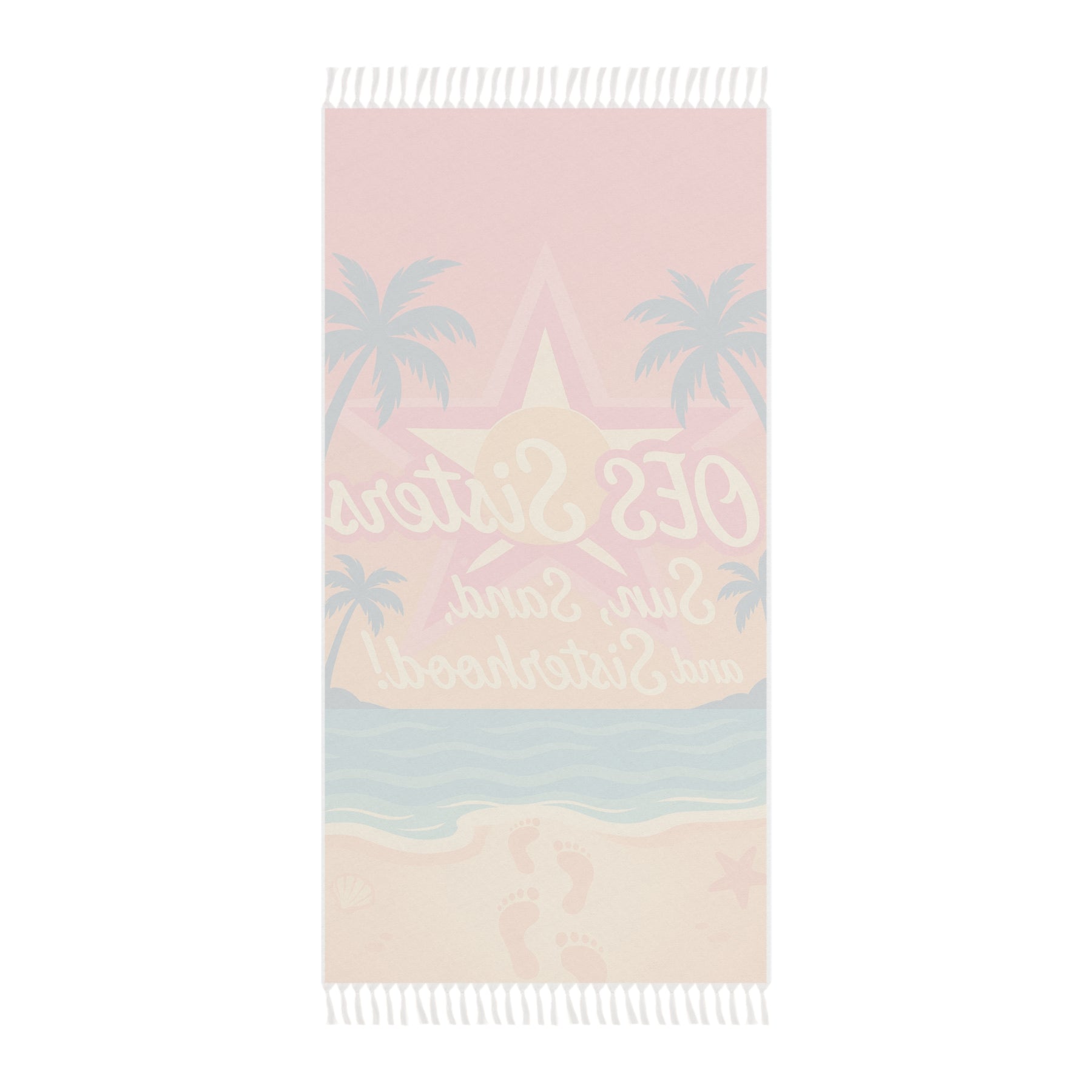 OES Towel - Polyester With Knotted Tassels Beach Cloth - Bricks Masons