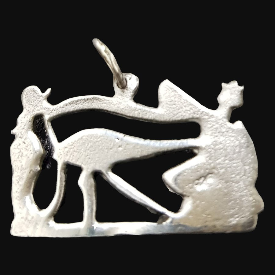 Egyptian Horus Eye Pendant, Silver, 2.5 x 1.5 cm, 3 g, Art. 687 - Bricks Masons