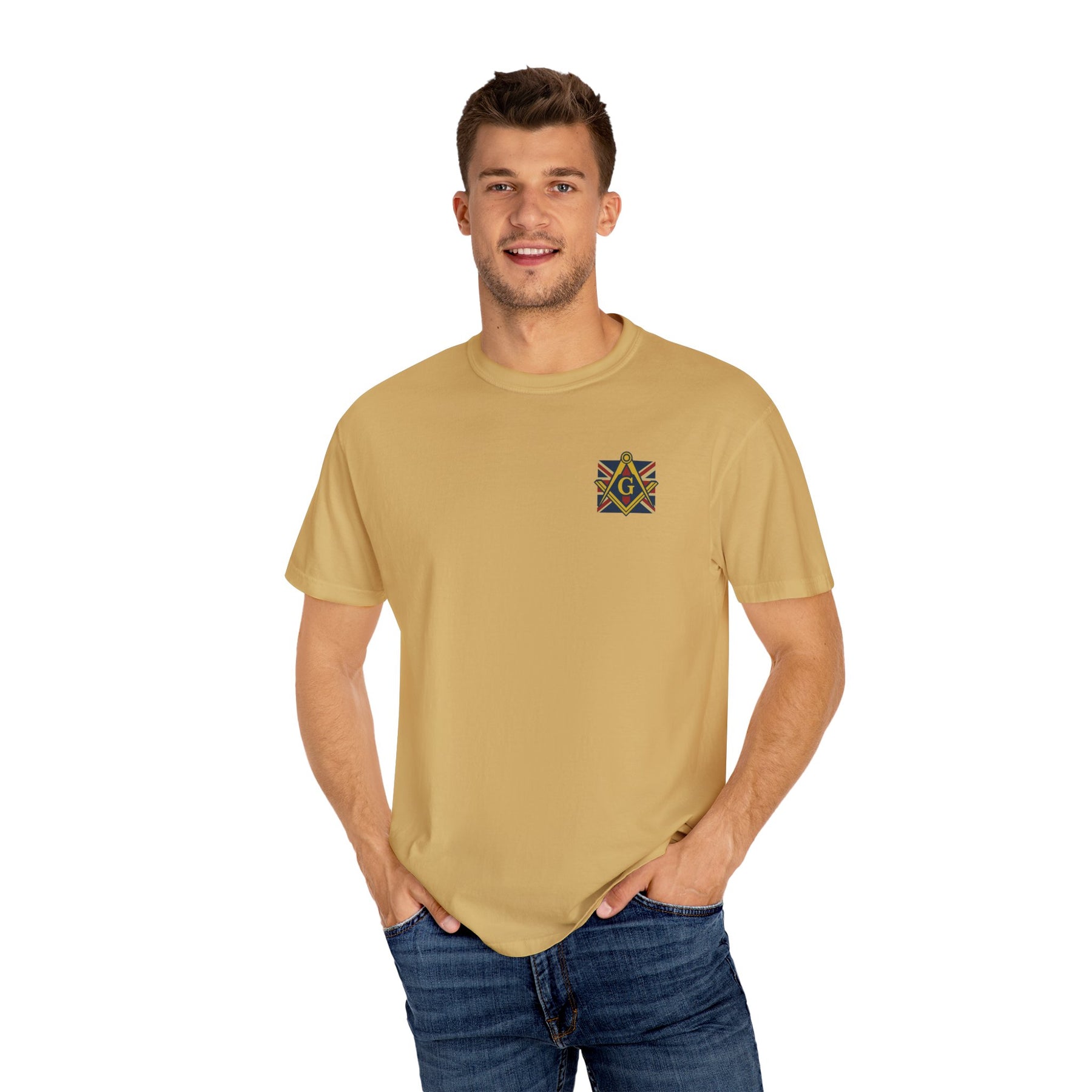 Master Mason Craft T-Shirt - United Kingdom Mason Garment-Dyed Tee - Bricks Masons