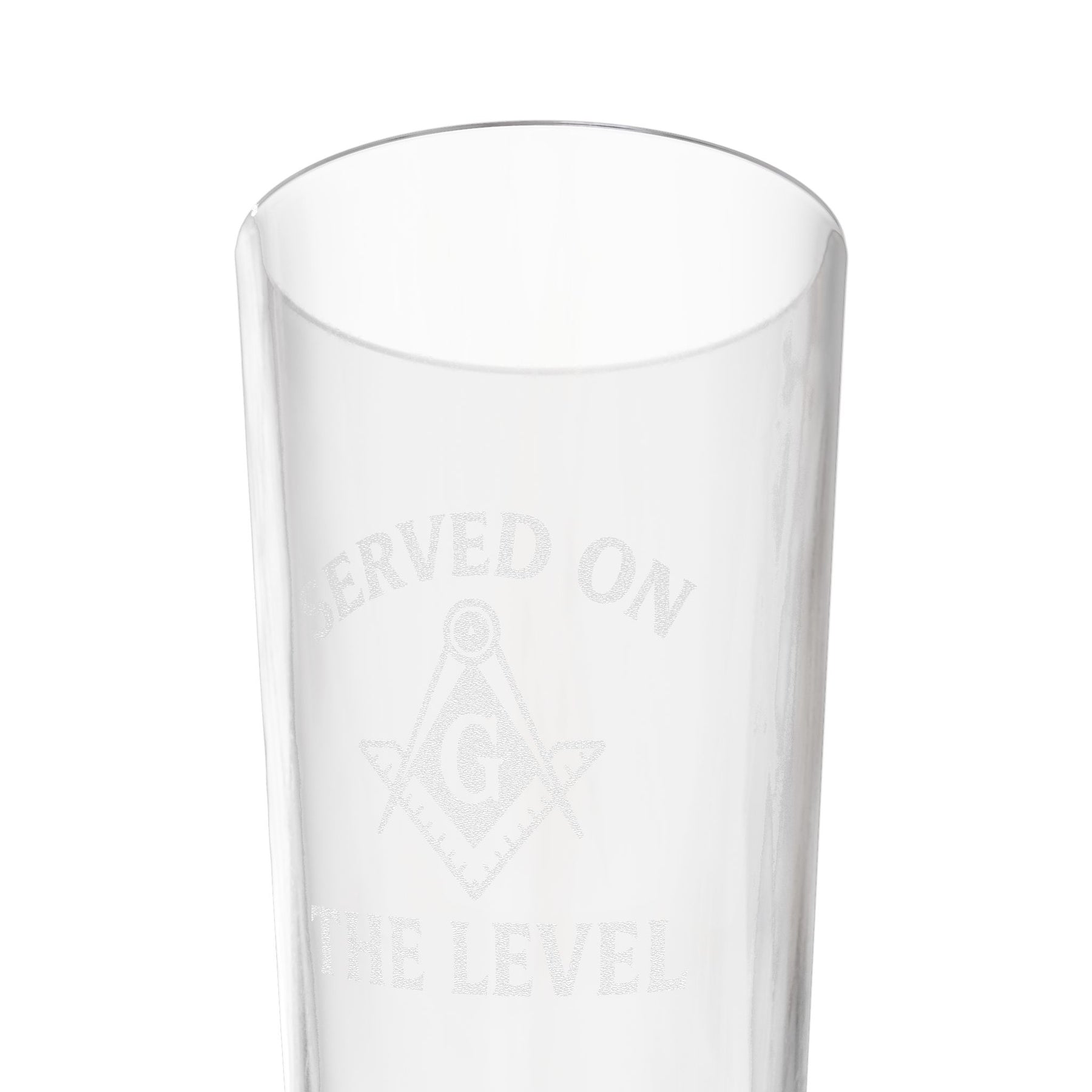 Master Mason Blue Lodge Pint Glass - Square & Compass G Served On The Level