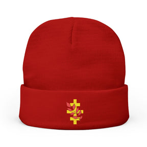 Red Branch of Eri Beanie - Knit Embroidery Red & Gold Emblem Various Colors - Bricks Masons