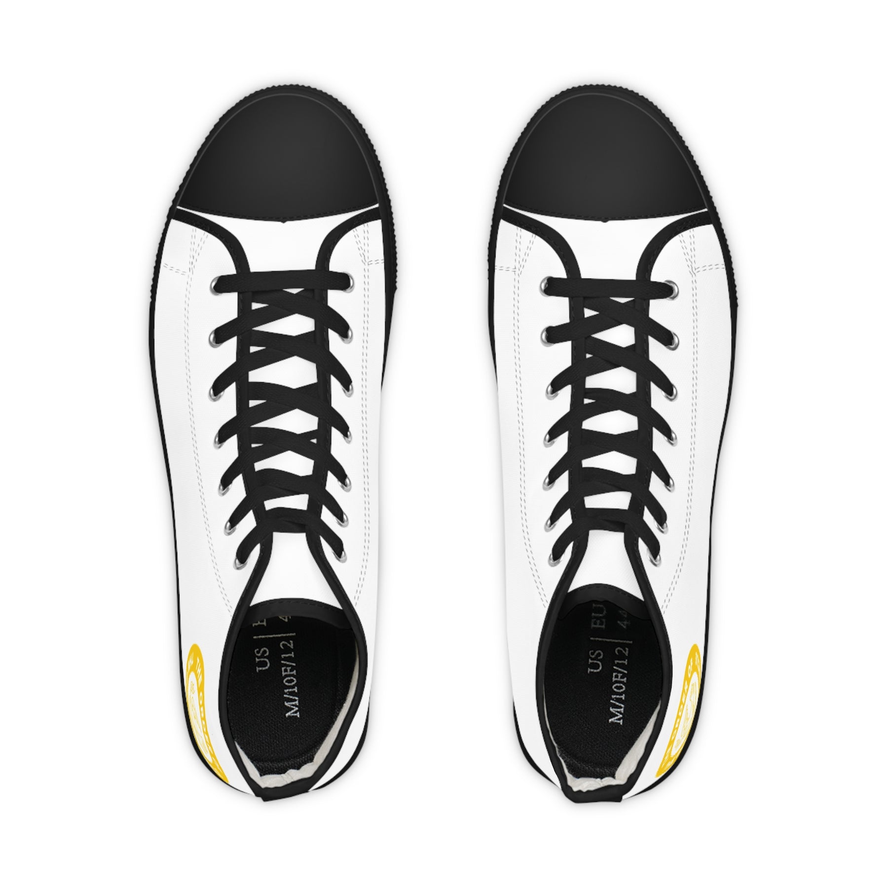 Order of the Golden Circle Sneaker - High Top Black & White Sole - Bricks Masons