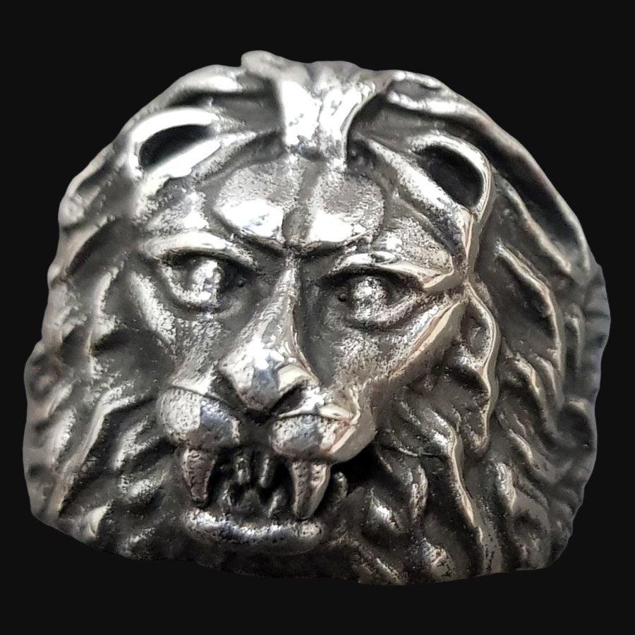 Leon Judah Rastafari Silver Ring 18 Gr 2 X 1.5 Cm Art 722 - Bricks Masons