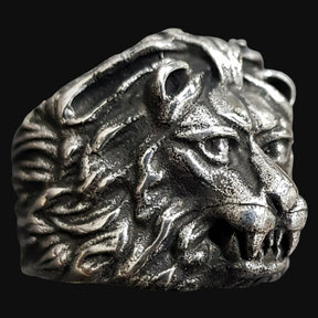 Leon Judah Rastafari Silver Ring 18 Gr 2 X 1.5 Cm Art 722 - Bricks Masons