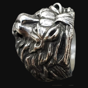 Leon Judah Rastafari Silver Ring 18 Gr 2 X 1.5 Cm Art 722 - Bricks Masons