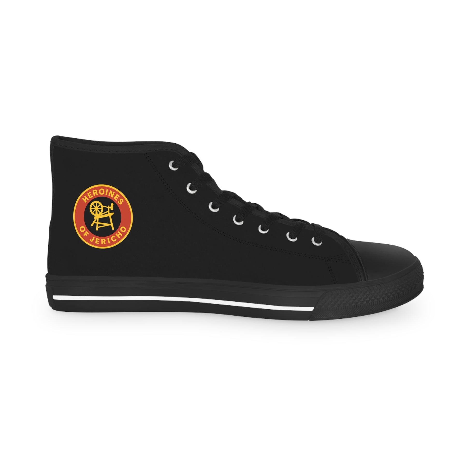 Heroines of Jericho Sneaker - High Top Black & White - Bricks Masons