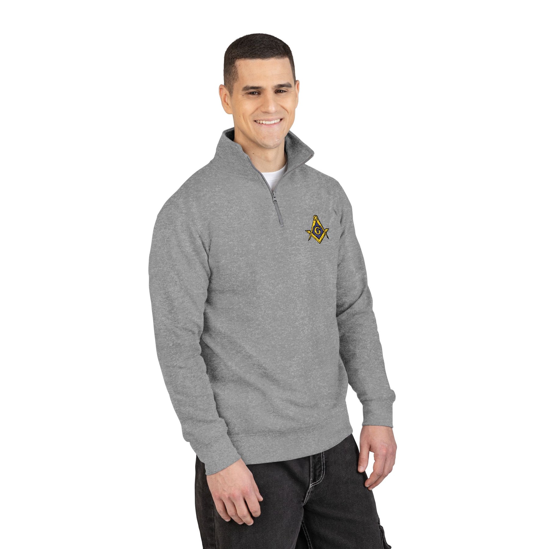 Master Mason Blue Lodge Sweatshirt - Square & Compass G Embroidery - Bricks Masons