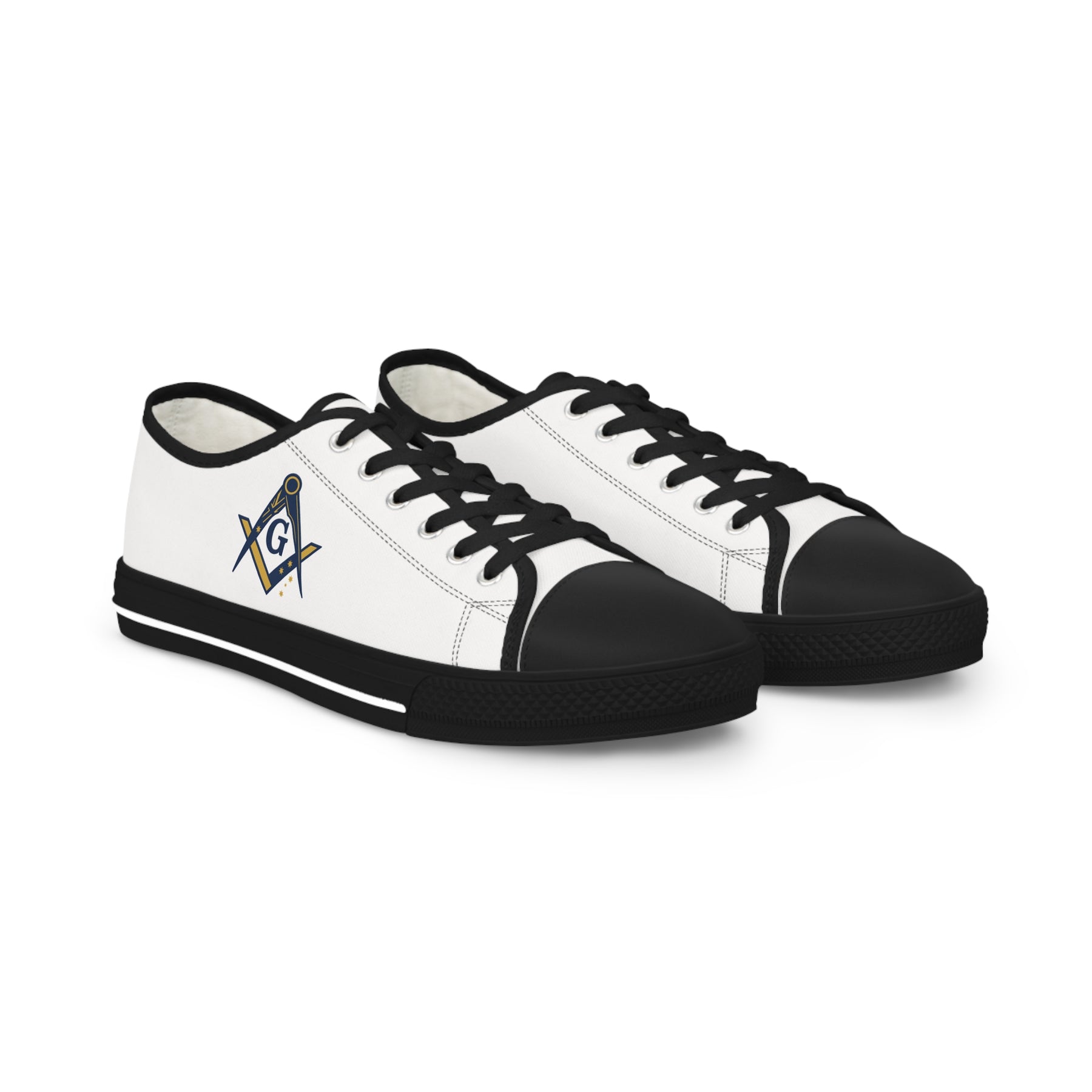 Master Mason Blue Lodge Australia Jurisdiction Sneaker - Low Top Sneaker Black & White S&C G - Bricks Masons