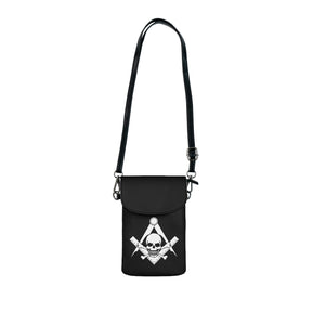 Widows Sons Cell Phone Wallet - Black & White Skull & Bones Microfiber Leather - Bricks Masons