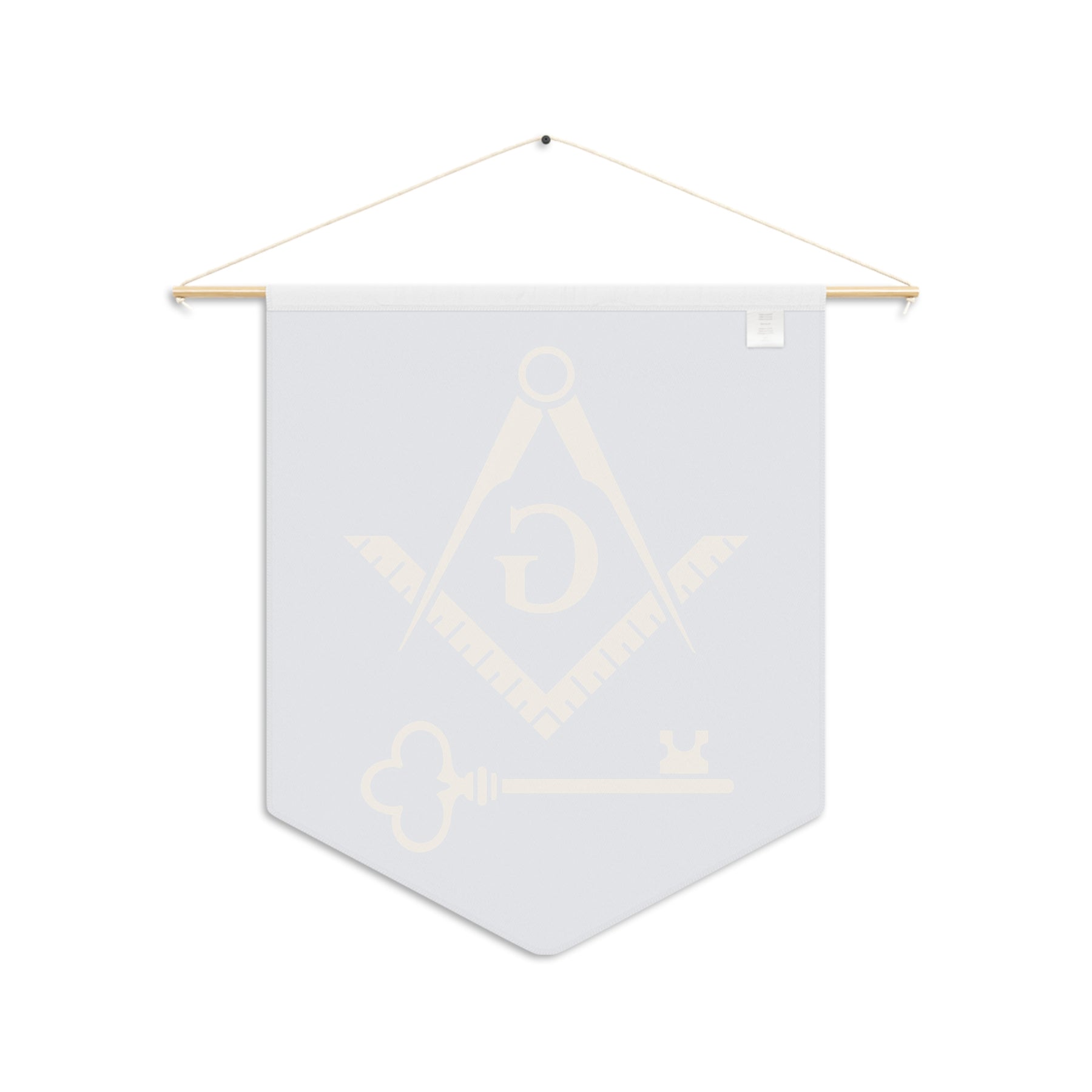 International Masons Pennant - Square and Compass G on Blue Polyester Twill - Bricks Masons