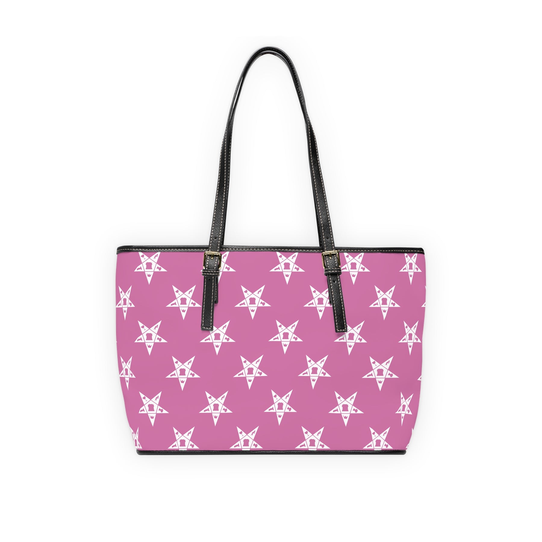 OES Handbag - Pink PU Leather With White Stars - Bricks Masons