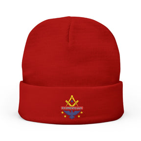National Sojourners Beanie - Knit Embroidery Emblem - Bricks Masons