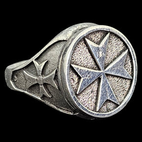 Templar Ring Cross of Beatitudes Silver 1.8 cm 14 g Art 808 - Bricks Masons