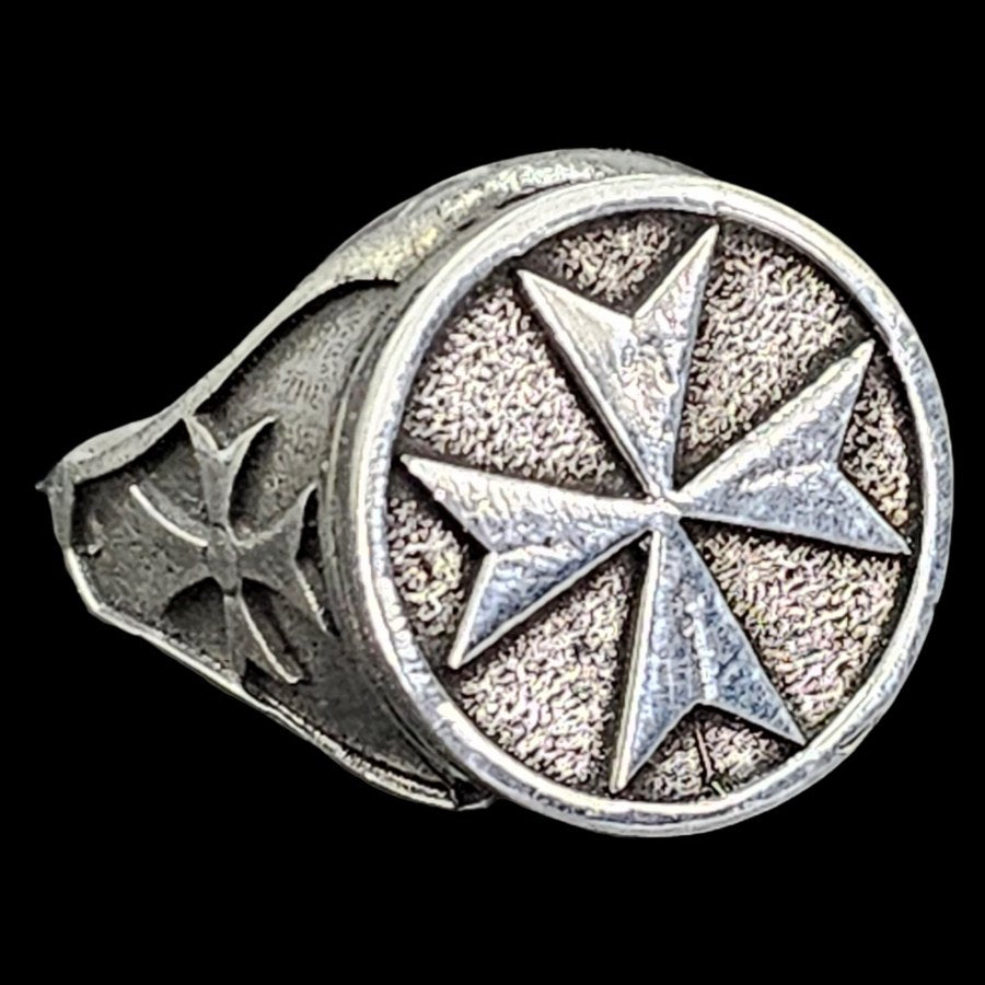 Templar Ring Cross of Beatitudes Silver 1.8 cm 14 g Art 808 - Bricks Masons