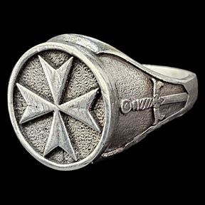 Templar Ring Cross of Beatitudes Silver 1.8 cm 14 g Art 808 - Bricks Masons