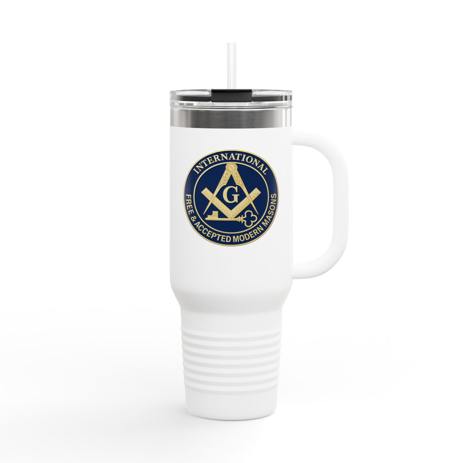 International Masons Ringneck Tumbler - Blue & White Stainless Steel & Insulated - Bricks Masons