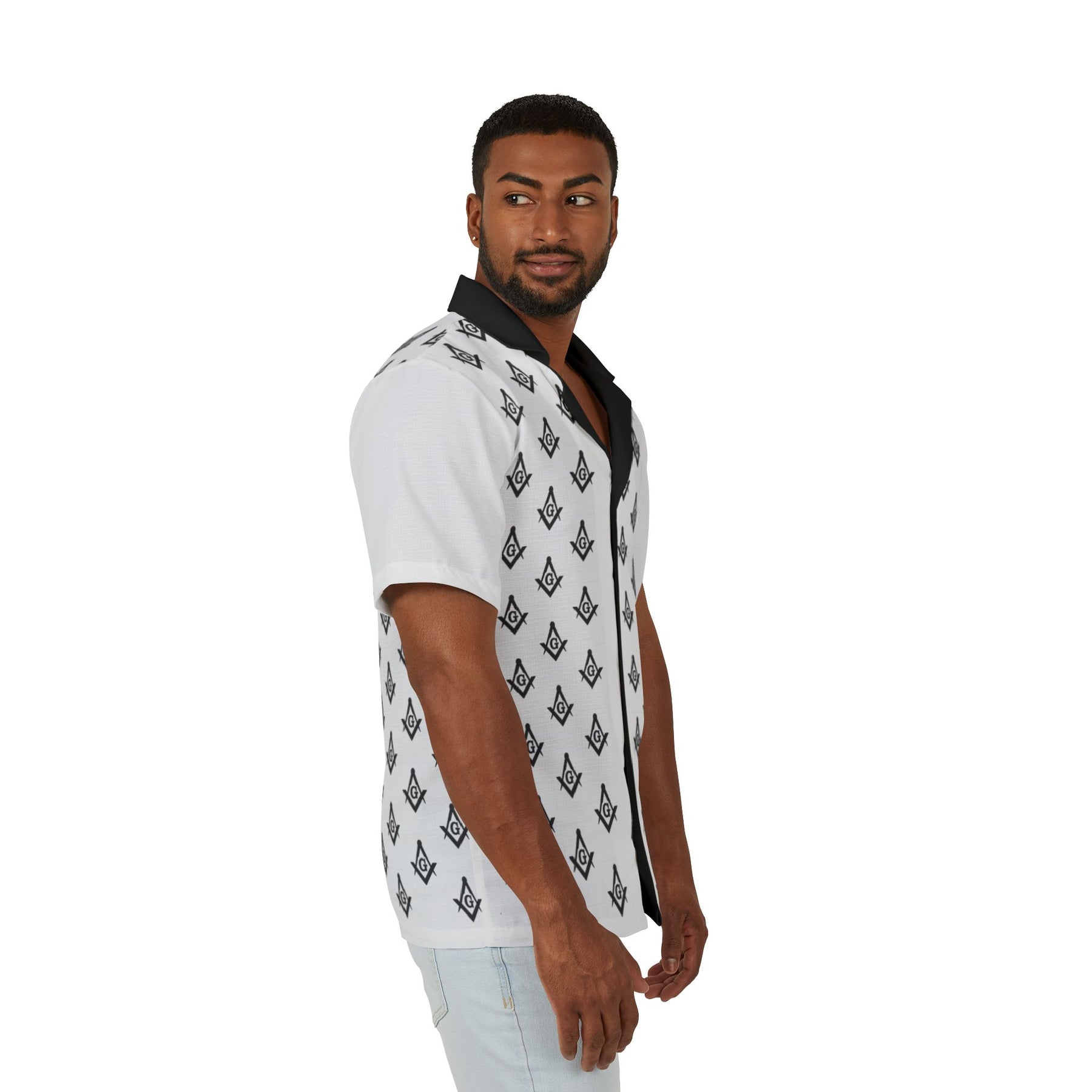 Men's Hawaiian Camp Shirt (AOP) - Bricks Masons