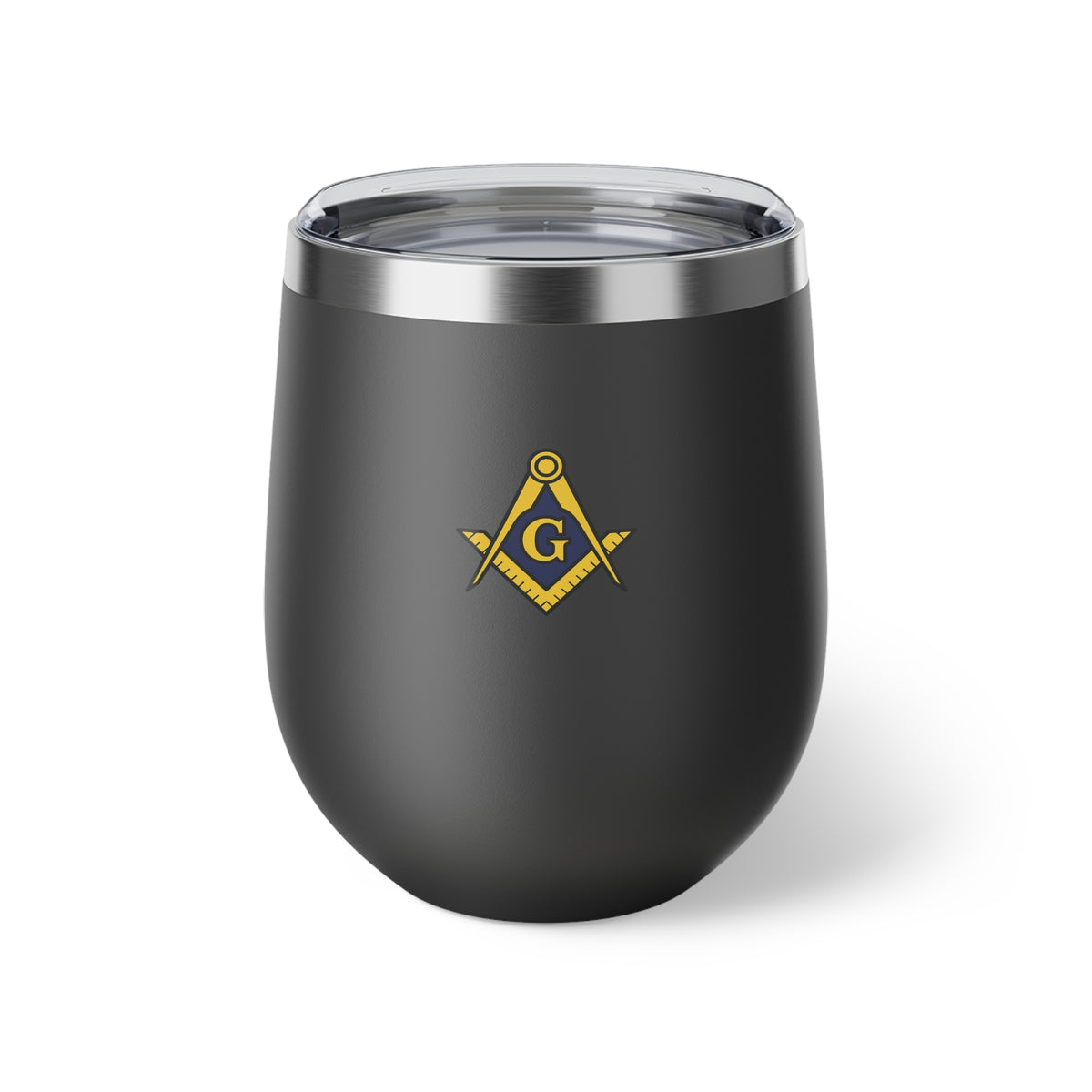 Master Mason Blue Lodge Vacuum Cup - Gold Square & Compasses G Emblem - Bricks Masons