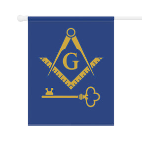 International Masons Yard Flag - Blue Poly Poplin - Bricks Masons