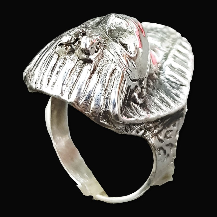 Pharaoh Tutankhamun Ring in Silver 3 x 2 cm 13 g Art 860 - Bricks Masons