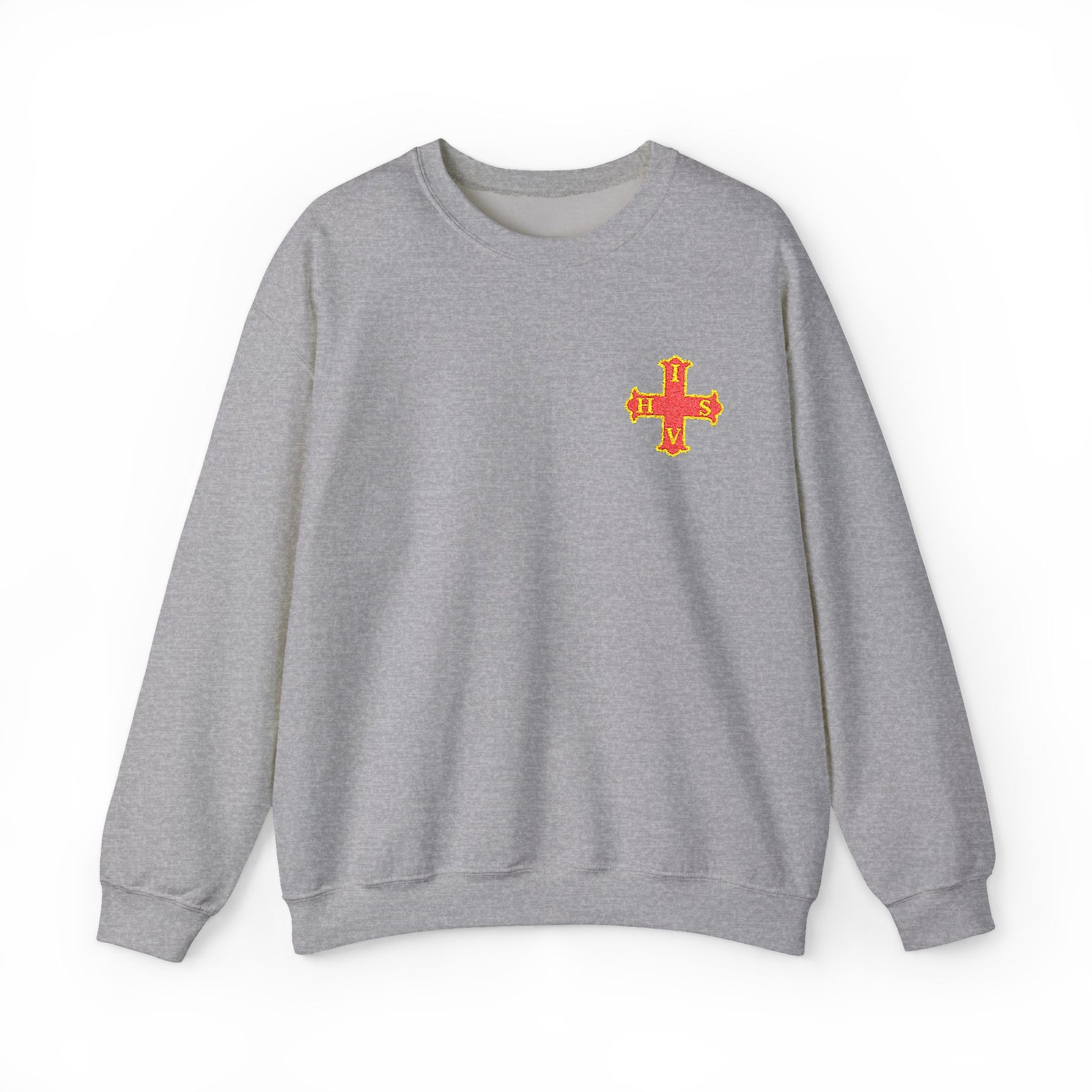 Red Cross of Constantine Sweatshirt - Left Chest Cross Embroidery - Bricks Masons