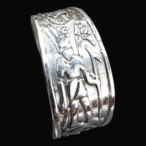 Egyptian Pharaoh Ring Silver Open 1 Cm 5.5 Gr Art 870 - Bricks Masons