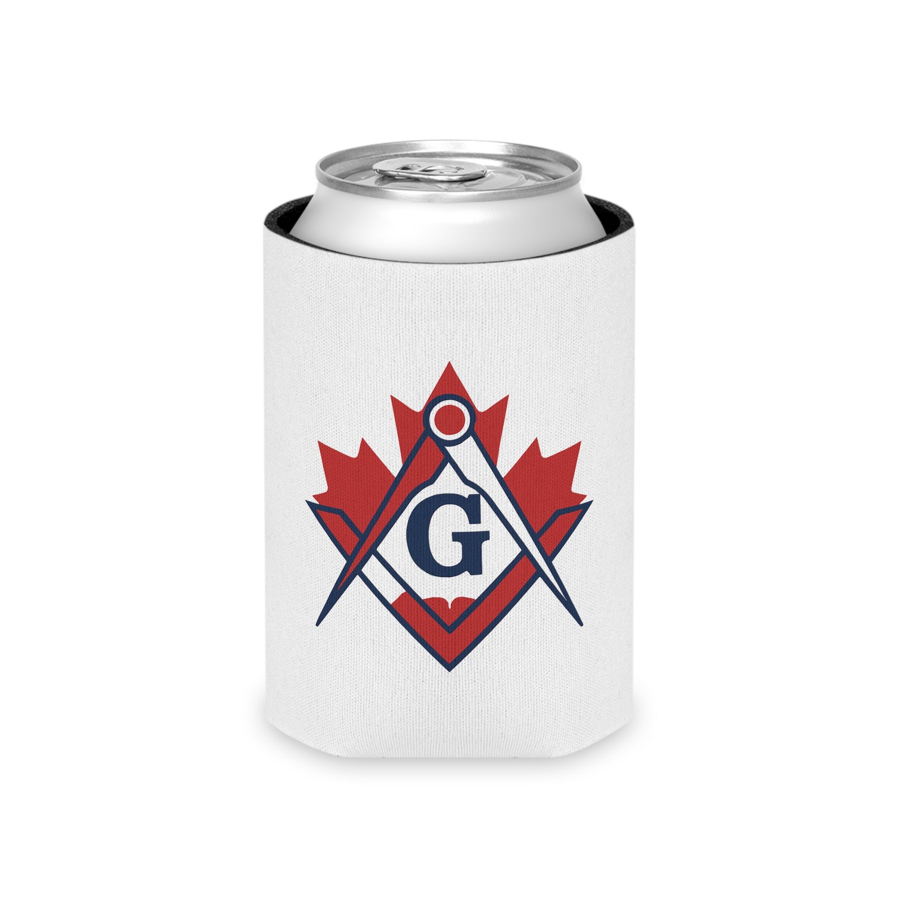 Master Mason Blue Lodge Canada Jurisdiction Can Cooler - Maple Leaf Canada Mason - Bricks Masons