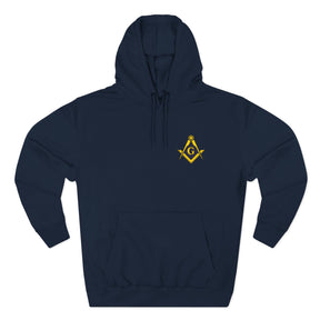 Master Mason Blue Lodge Hoodie - Three-Panel Fleece Embroidered S&C with G - Bricks Masons