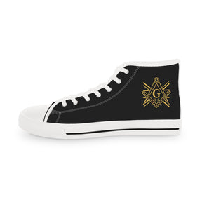 Master Mason Craft Sneaker - High Top Black & White S&C G Gold - Bricks Masons