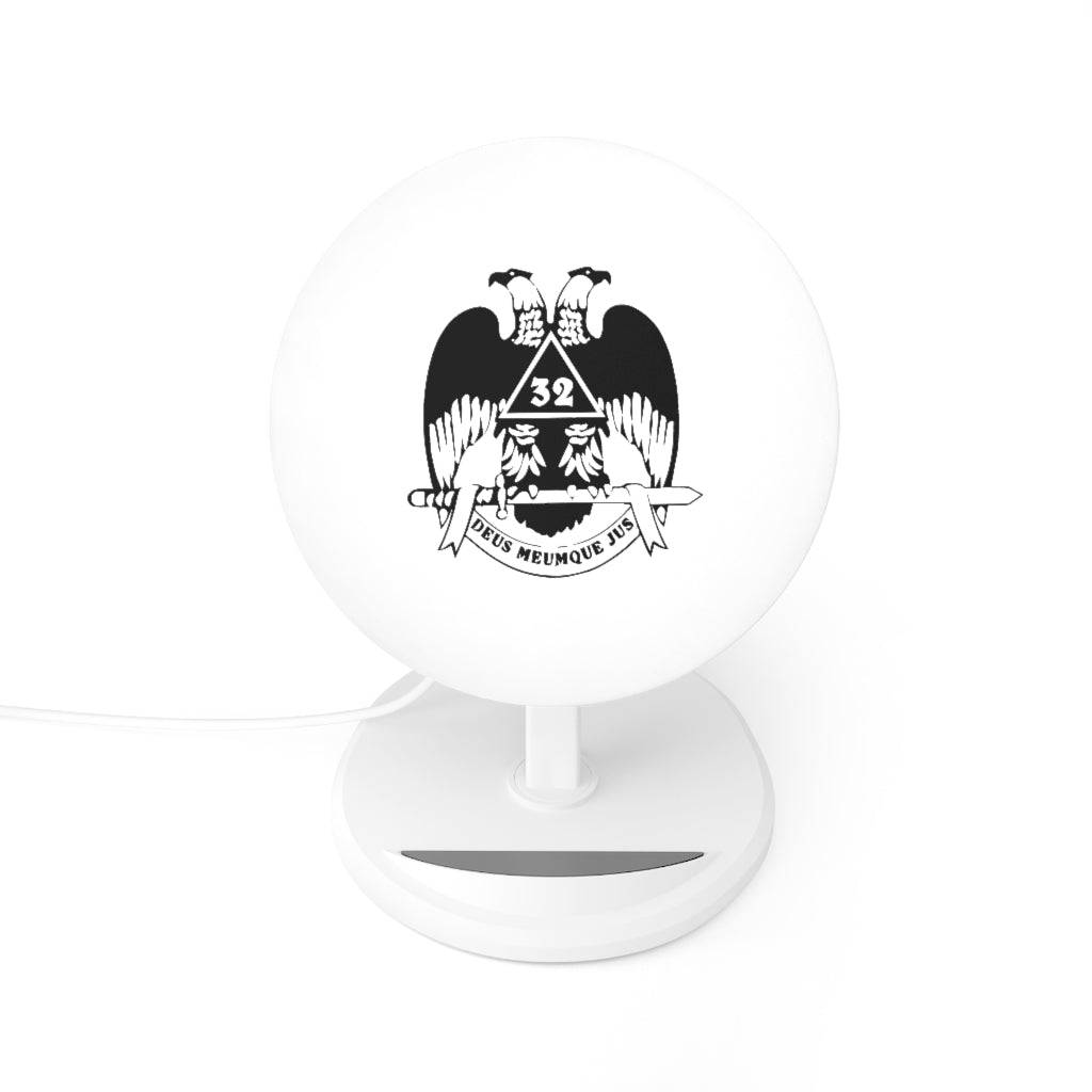 33rd Degree Scottish Rite Wireless Charger - Wings Down White