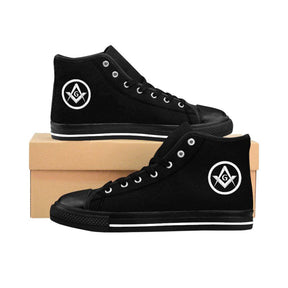 Master Mason Blue Lodge Sneaker - Square & Compass G Black High-Top