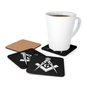 Master Mason Blue Lodge Coaster - Black Square & Compass G