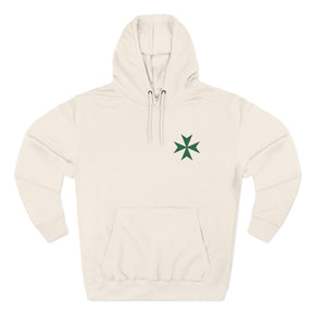 Order of Saint Lazarus Hoodie - Front Embroidered Detail - Bricks Masons