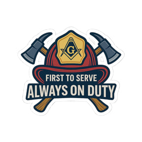 Master Mason Blue Lodge Sticker Decal – Firefighter Square & Compass G - Bricks Masons