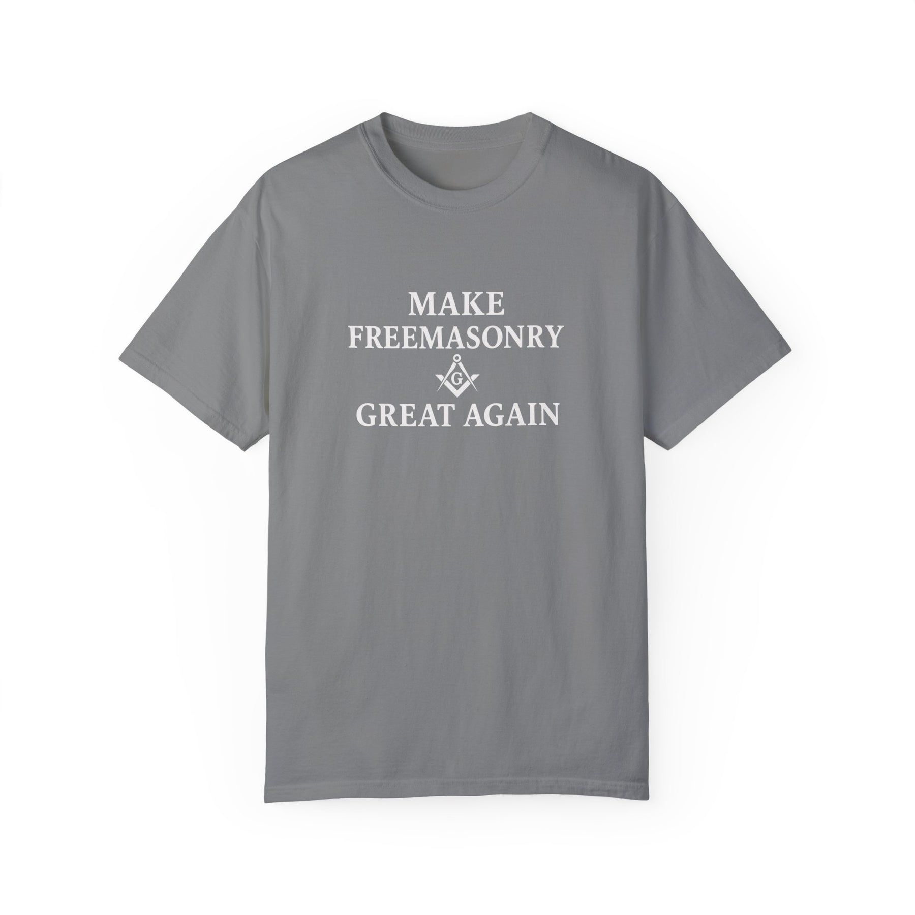 Master Mason Blue Lodge T-Shirt - Make Freemasonry Great Again Garment-Dyed Tee - Bricks Masons