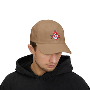 Master Mason Blue Lodge Canada Jurisdiction Baseball Cap - Red & White Square & Compass G - Bricks Masons
