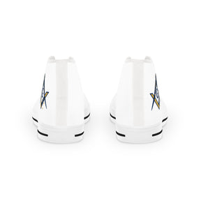 Master Mason Blue Lodge Australia Jurisdiction Sneaker - High Top Black & White S&C G - Bricks Masons