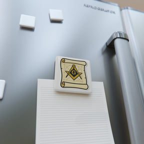Master Mason Blue Lodge Magnet - Porcelain With Magnet - Bricks Masons