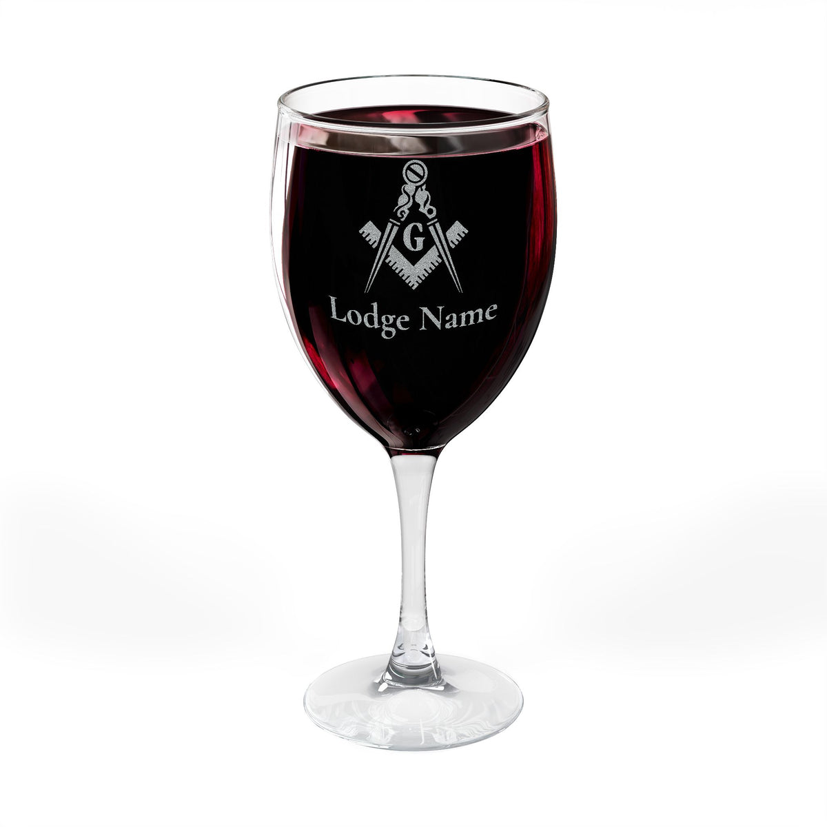Master Mason Blue Lodge Wine Glass - Square & Compass G with Customization