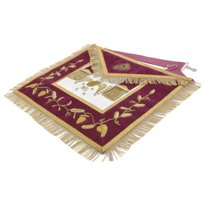 95th Degree Memphis Misraim Regalia Set - Burgundy & Gold Hand Embroidery - Bricks Masons