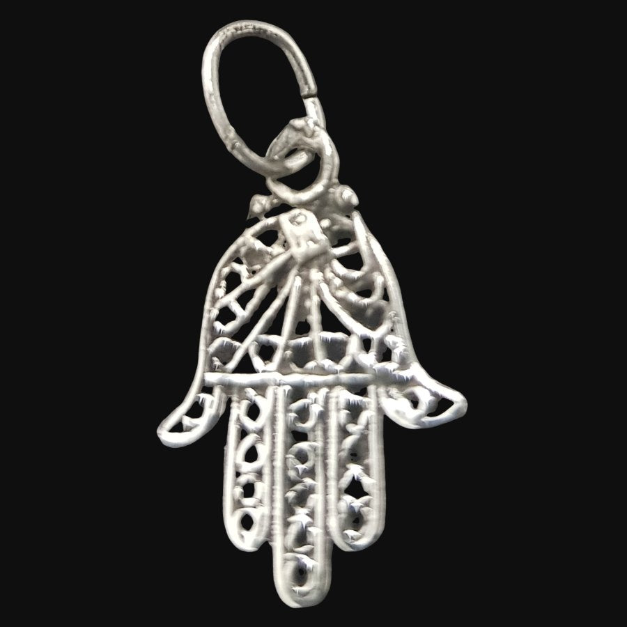 Hand of Fatima Hamsa Star of David Pendant Silver 2 Cm Art 964 - Bricks Masons
