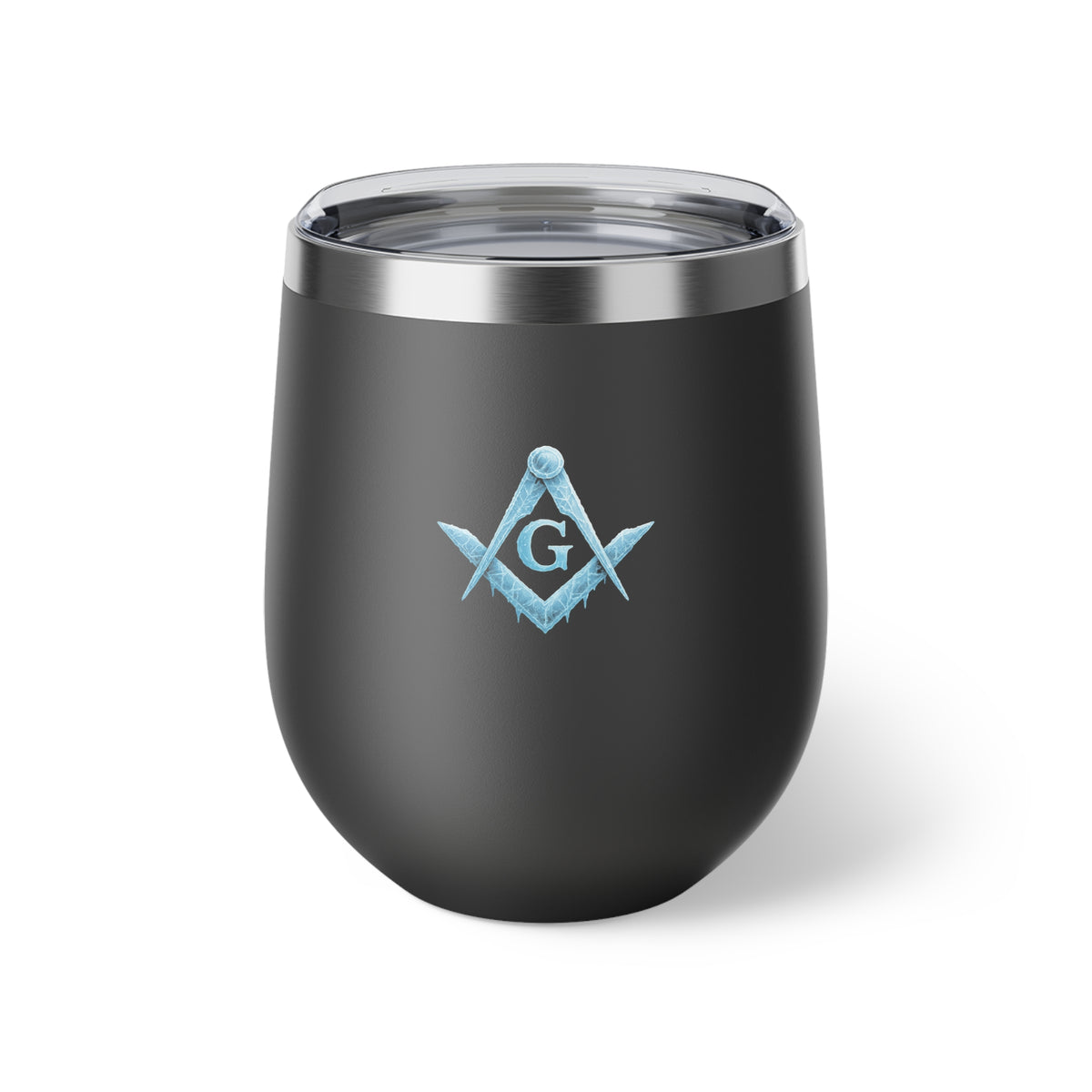Master Mason Blue Lodge Vacuum Cup - Frosty Square & Compass G Design - Bricks Masons