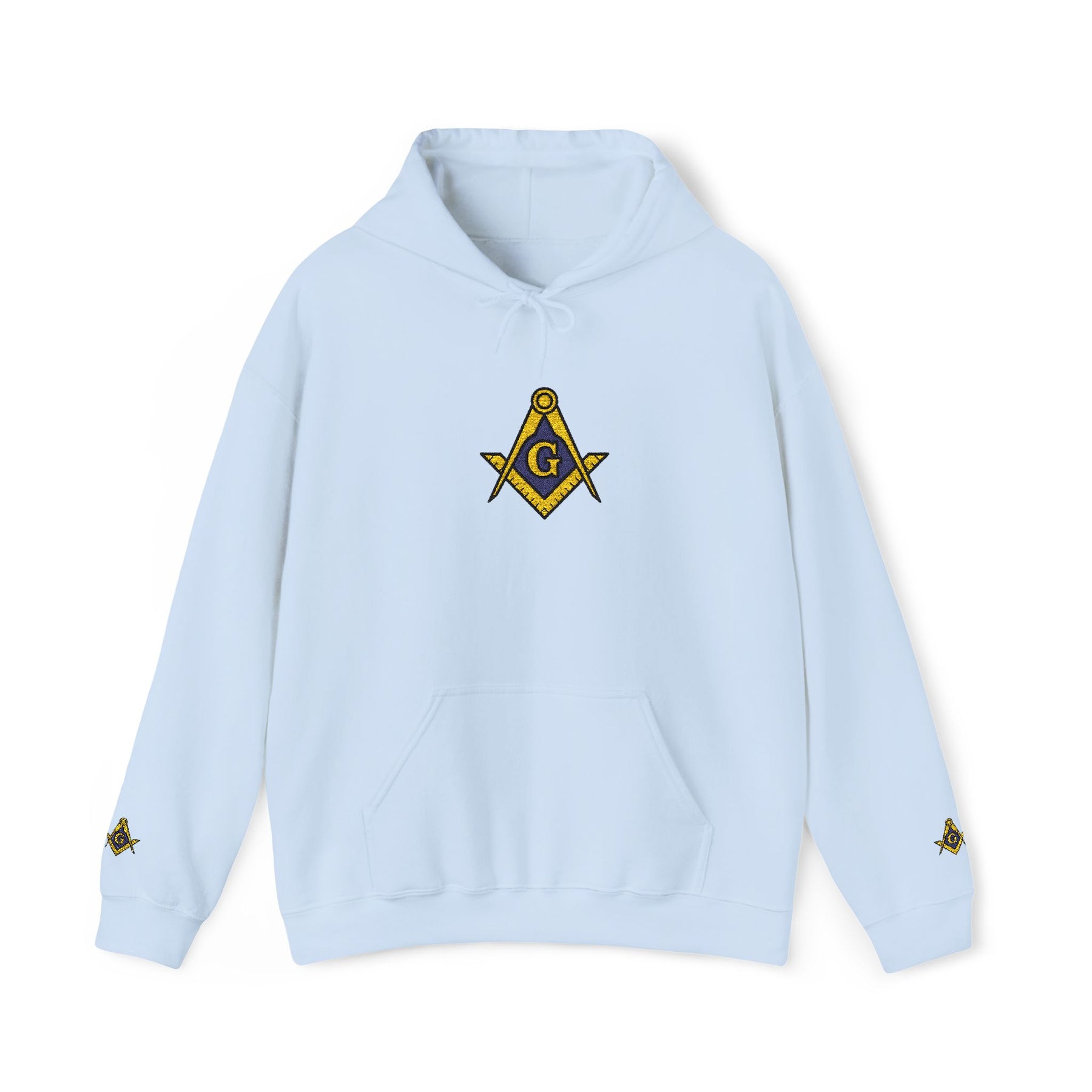 Master Mason Blue Lodge Hoodie - Soft Cotton Poly Blend Embroidered Detail - Bricks Masons